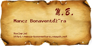 Mancz Bonaventúra névjegykártya
